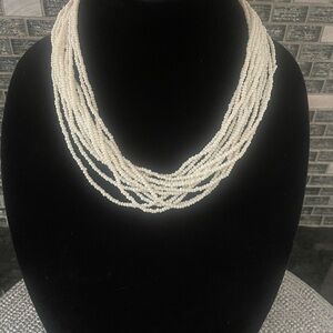 Elegant White Beaded Necklace